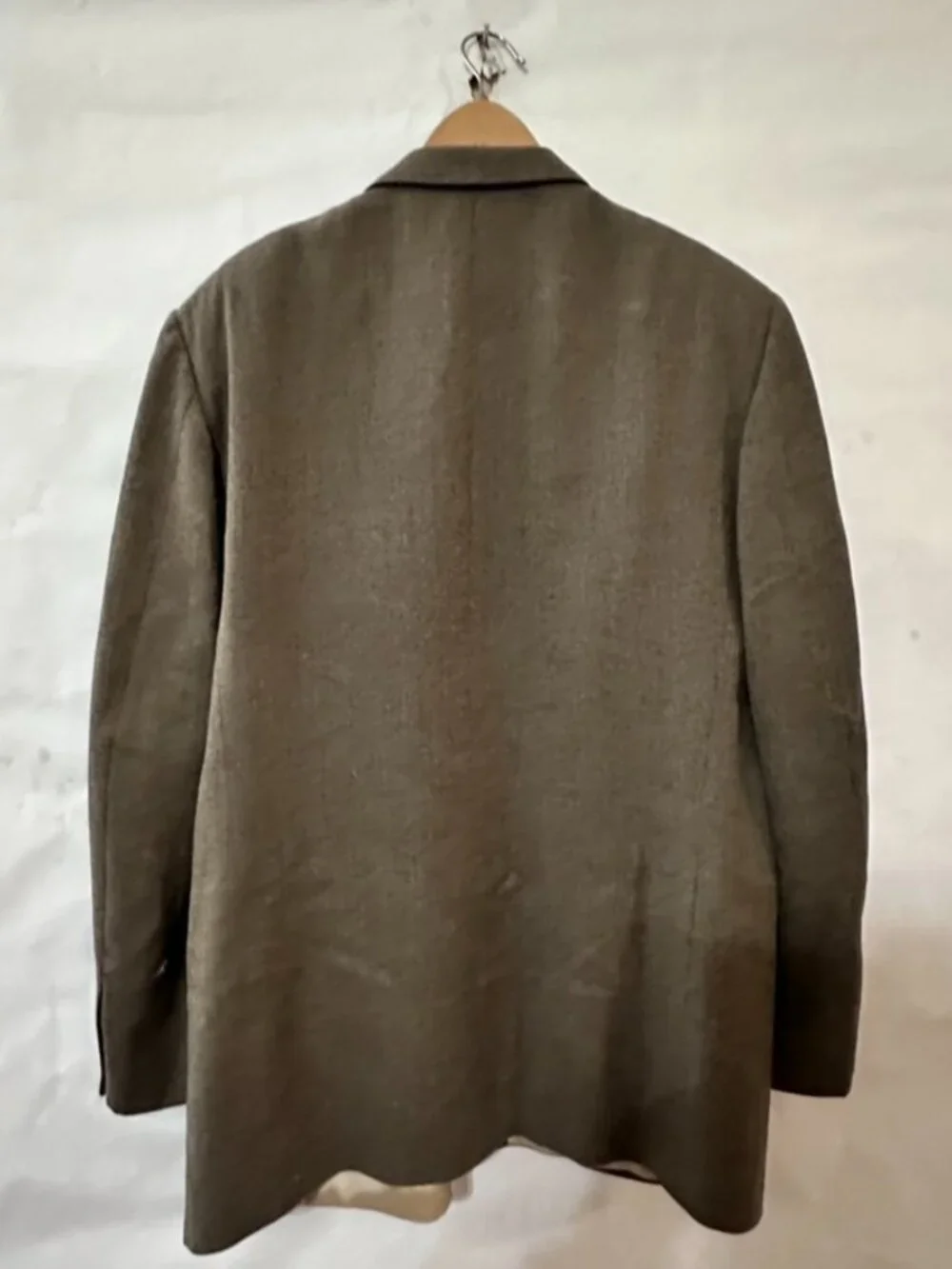OSCAR DE LA RENTA Suit Jacket Blazer Sport Coat Size 44L Brown 2 Button wool